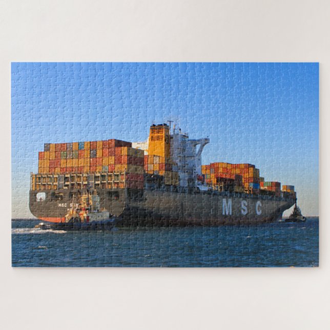Puzzle Barco contenedor y remolcadores: MSC Shanghai (Horizontal)