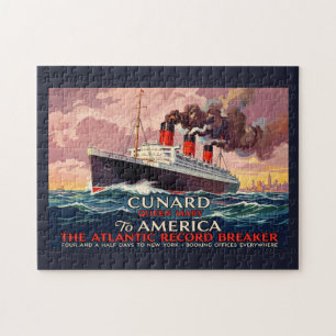 Puzzle Barco de línea del océano Queen Mary de Cunard vin