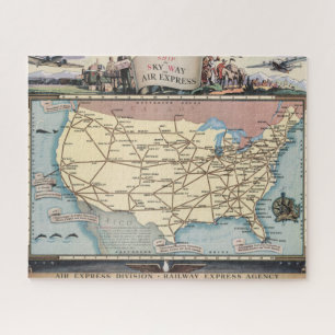 Puzzle Barco de mapas de Estados Unidos vía Air Express