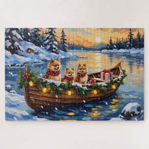Puzzle Barco de Navidad de Pomerania en vacaciones