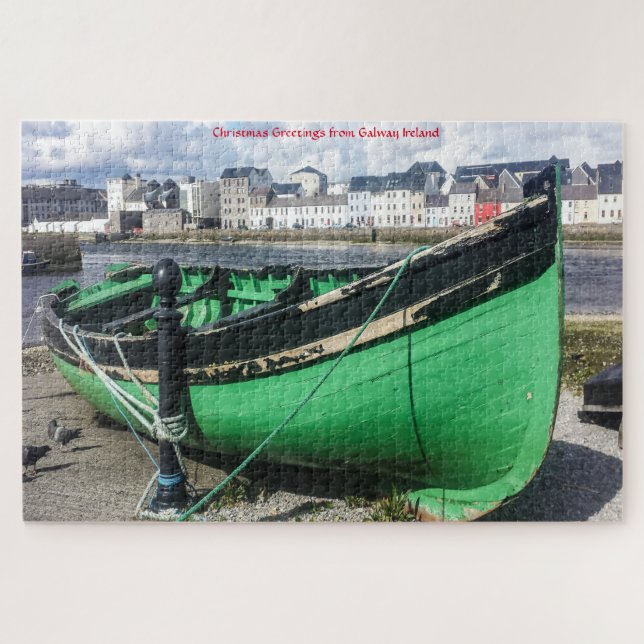 Puzzle Barco de Pesca Antiguo Galway Irlanda. Rompecabeza (Horizontal)