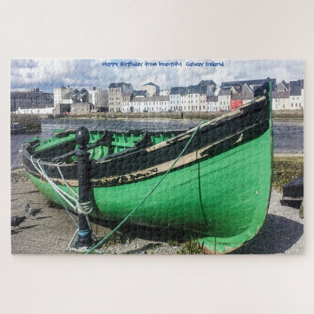 Puzzle Barco de Pesca Antiguo Galway Irlanda. Rompecabeza (Horizontal)