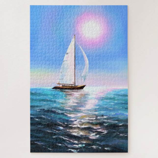 Puzzle Barco de vela al amanecer - Dibujo (Vertical)