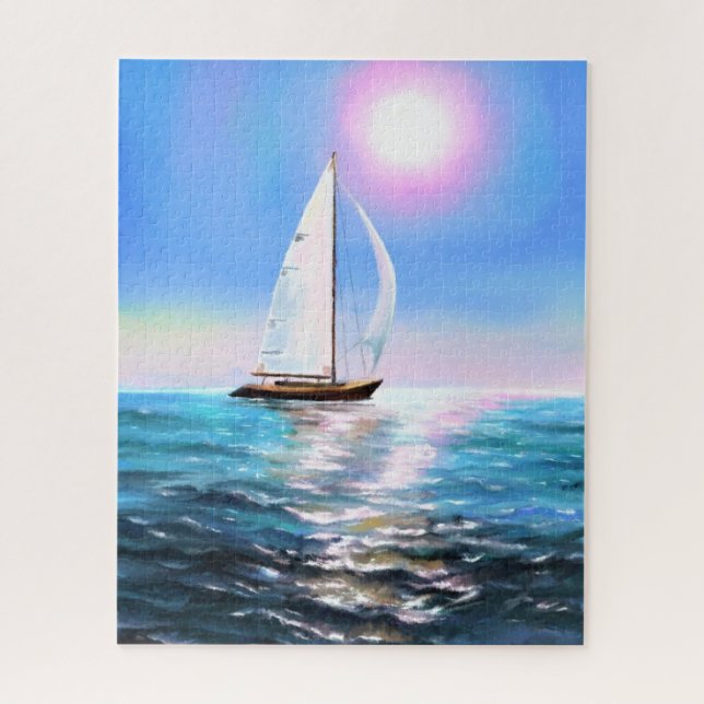 Puzzle Barco de vela al amanecer - Dibujo - (Vertical)