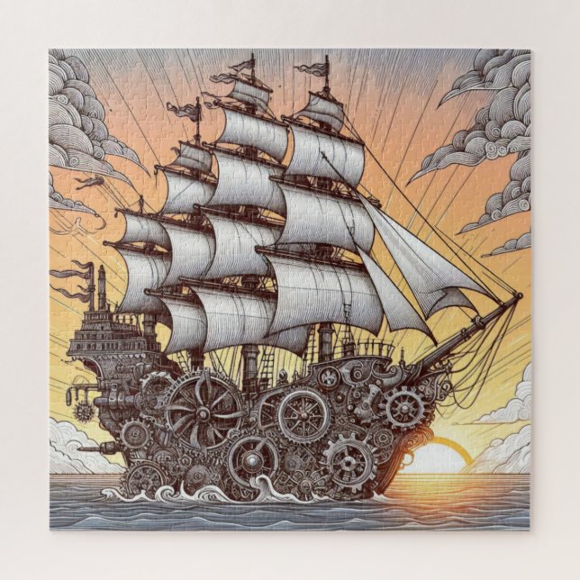 PUZZLE BARCO DE VELA DE STEAMPUNK (Vertical)