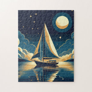 Puzzle Barco de vela por la noche