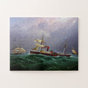Puzzle Barco de Vela y Rueda San Salvadore 1886