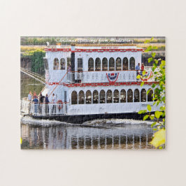 Puzzle Barco fluvial Minnesota. Saludos de Navidad
