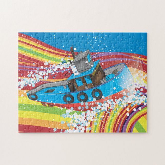 Puzzle Barco pesquero tormentoso (Horizontal)