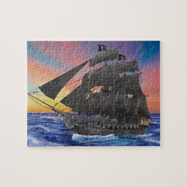 Puzzle Barco pirata de Barba Negra (Horizontal)