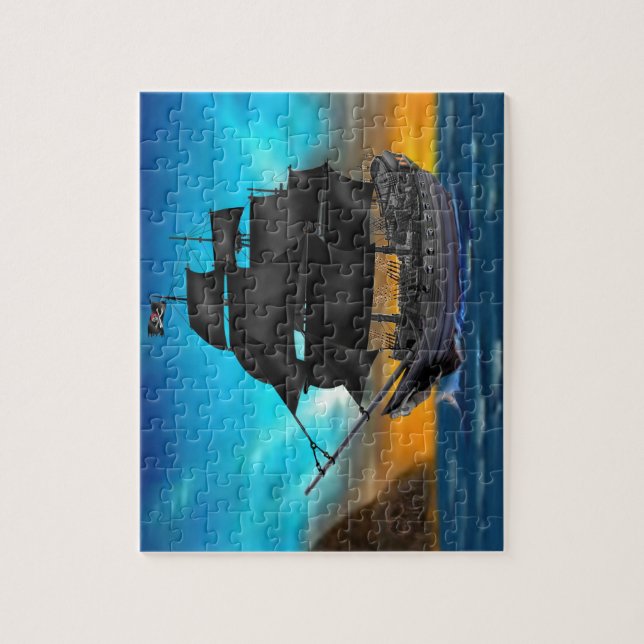 PUZZLE BARCO PIRATA EN LA PUESTA DEL SOL (Vertical)