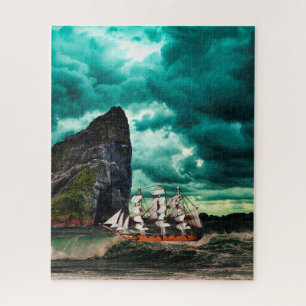 Puzzle Barco pirata en los mares turbulentos
