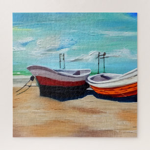 Puzzle Barco viejo y desesperado en una playa abandonada