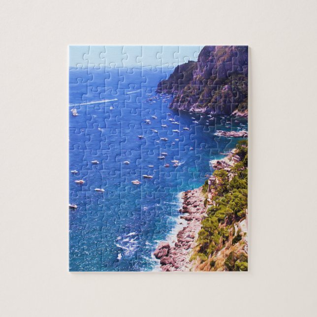 Puzzle Barcos A Lo Largo De La Costa Amalfitana (Vertical)