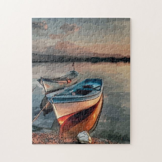 Puzzle Barcos al atardecer (Vertical)