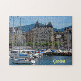 Puzzle Barcos Anchored Lake Geneva Suiza