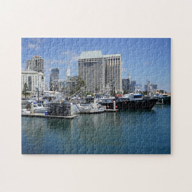Puzzle Barcos atracados por San Diego (Horizontal)