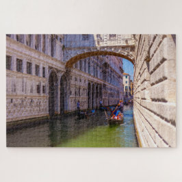 Puzzle Barcos bajo el puente de los suspiros, Venecia, It