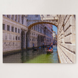 Puzzle Barcos bajo el puente de los suspiros, Venecia, It