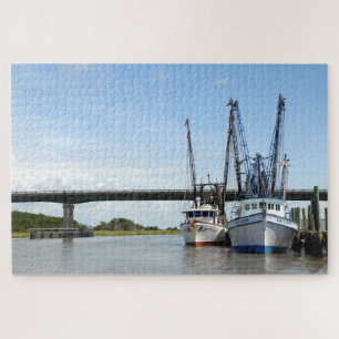 Puzzle Barcos Camaroneros Amarrados