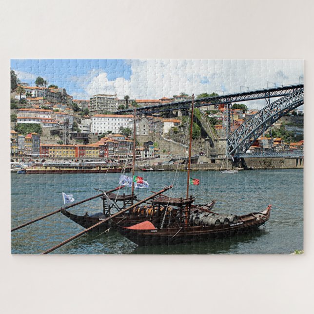 Puzzle Barcos de cañón de vino, Oporto, Portugal (Horizontal)