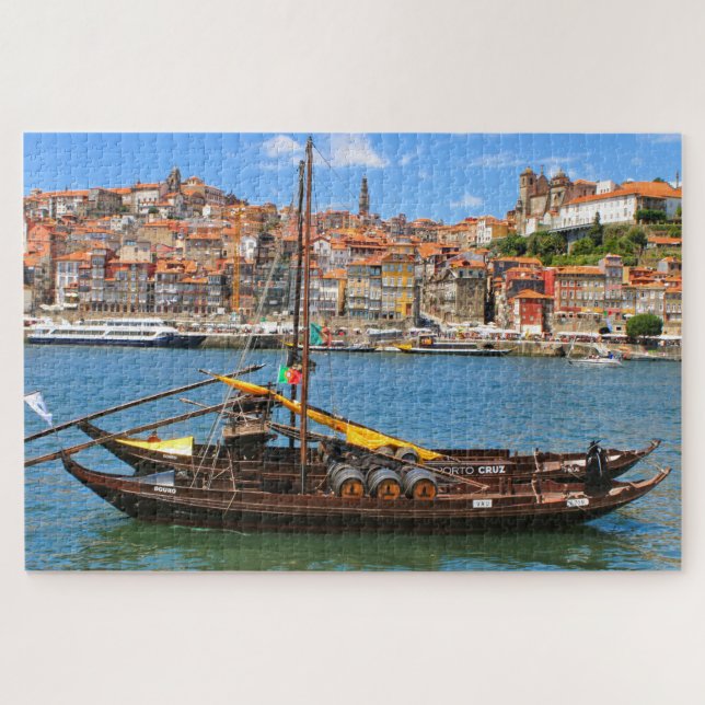 Puzzle Barcos de cañón de vino, Oporto, Portugal (Horizontal)