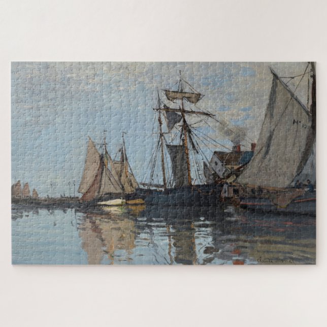 Puzzle Barcos de Claude Monet en el puerto de Honfleur (Horizontal)