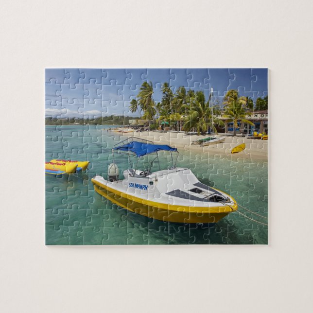 Puzzle Barcos de motor y banana (Horizontal)