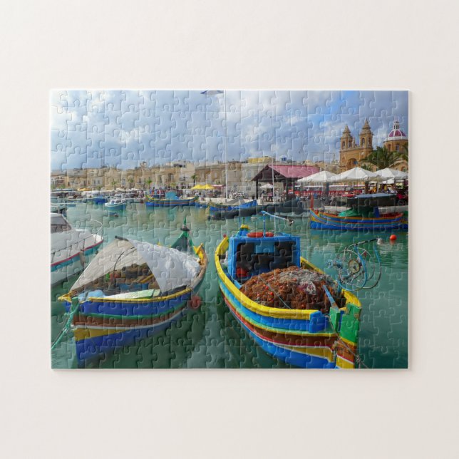 Puzzle Barcos de pesca de Malta. (Horizontal)