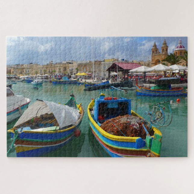Puzzle Barcos de pesca de Malta. (Horizontal)