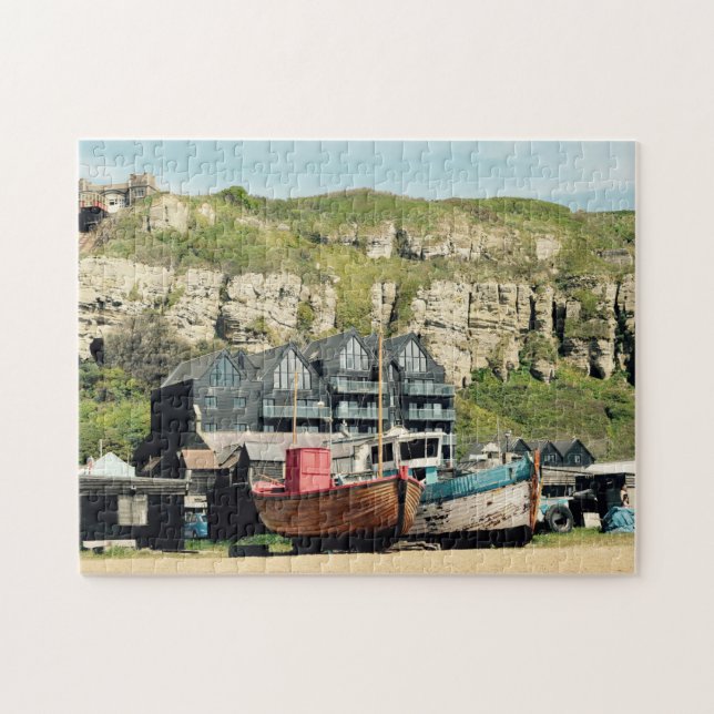 Puzzle Barcos de Pesca en Hasting Sussex (Horizontal)