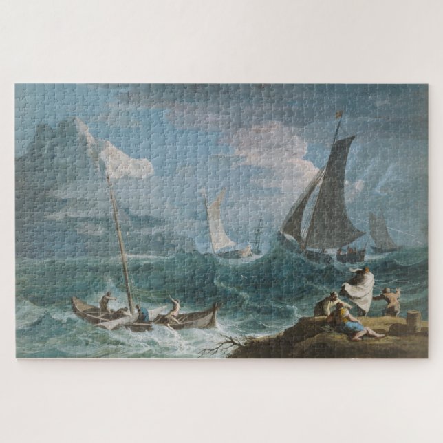 Puzzle Barcos de Pesca en una Tormenta (Horizontal)