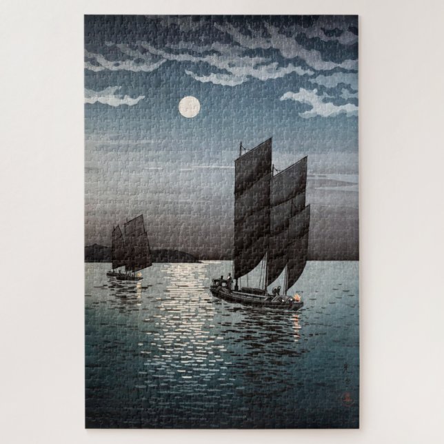 Puzzle Barcos de Shinagawa por Tsuchiya Koitsu (Vertical)