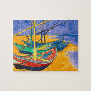 Puzzle Barcos de Van Gogh Impresionismo Playa