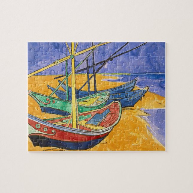 Puzzle Barcos de Van Gogh Impresionismo Playa (Horizontal)