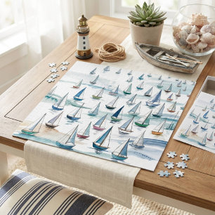 Puzzle Barcos de vela al mar en acuarela Náutico