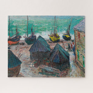 Puzzle Barcos en la playa en É tratado   Claude Monet