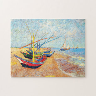 Puzzle Barcos pesqueros en la playa de Saintes-Maries