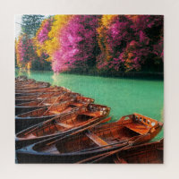 Barcos Remes Lago Árboles Lagos Plitvice Croacia