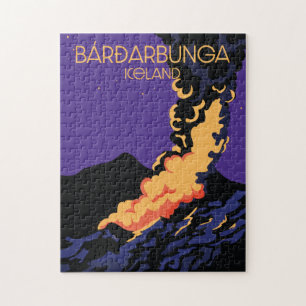 Puzzle Bárðarbunga, afiche de viajes por tierra.