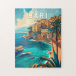 Puzzle Bari Italia Viaje de arte Vintage<br><div class="desc">Diseño de viaje vectorial retro Bari. Bari es una ciudad portuaria situada en el mar Adriático,  y la capital de la región de Apulia,  en el sur de Italia.</div>