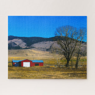 Puzzle Barn en Montana, EE.UU. Fotografía rusa del cielo 