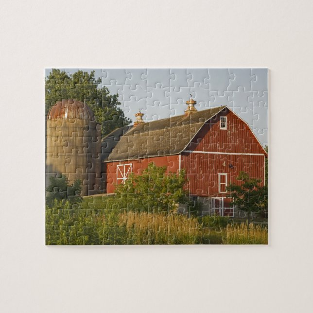 Puzzle Barn Rojo del Medio Oeste (Horizontal)