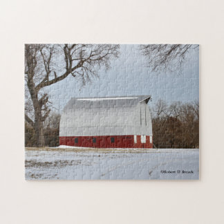 Puzzle Barn Rojo y Nieve de Kansas