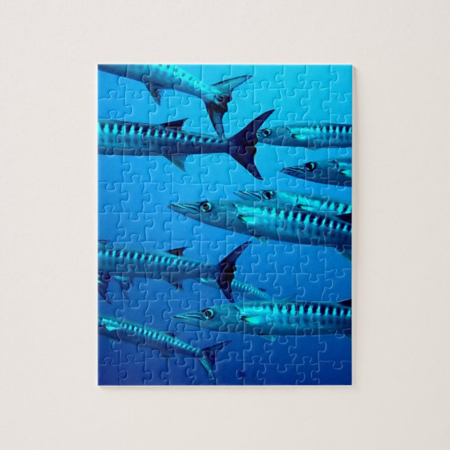 Puzzle barracuda buceo profundo mar agua tropical ola (Vertical)