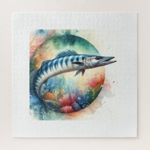 Puzzle Barracuda in Vibrant Waters 130624AREF119 - Waterc