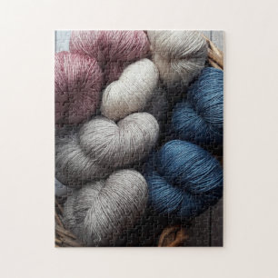 Puzzle Barras de yarn artesanal en la canasta