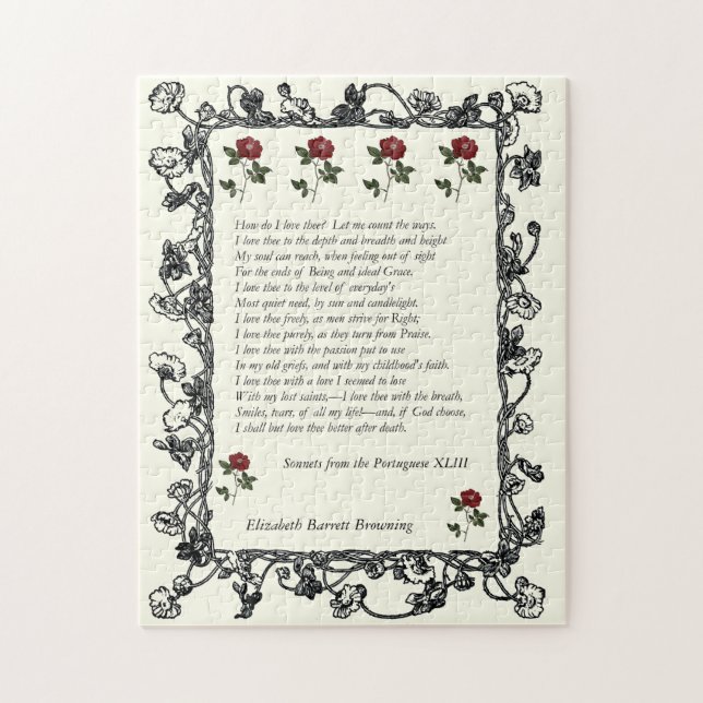 Puzzle Barrett Browning - Sonnets de la portuguesa 43 (Vertical)
