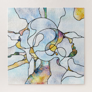 Puzzle Barriadas arcoiris, unidad de vidrio manchado