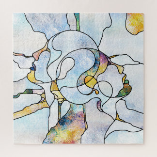 Puzzle Barriadas arcoiris, unidad de vidrio manchado